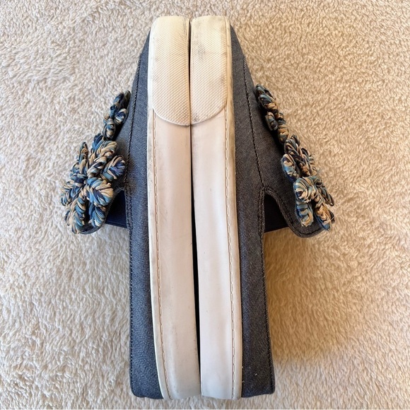 ANTHROPOLOGIE LOUISE ET CIE DENIM FLORAL RAFFIA TRIM SNEAKERS SLIDES SIZE 9.5 - Picture 8 of 11